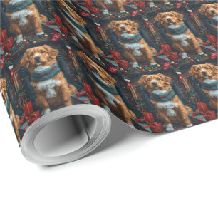 Papier Cadeau Cadeaux de Noël au Toller de Duck de Nouvelle-Écos