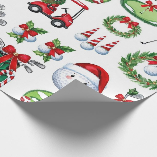 Papier Cadeau Cadeaux de Noël de golf pour golfeurs (Coin)
