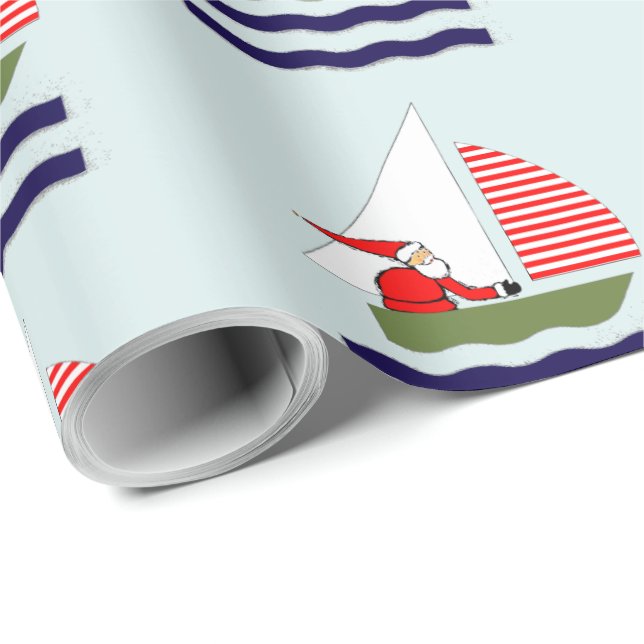 Papier Cadeau Cadeaux de Noël de voile (Coin rond)