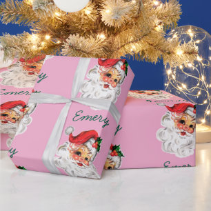 Papier Cadeau Cadeaux de Noël personnalisés Père Noël Face Xmas