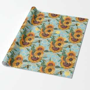 Papier Cadeau Cadeaux de tournesol Lumineuse Comme Tournesol
