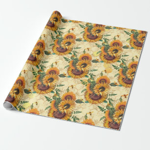 Papier Cadeau Cadeaux de tournesol Tournée de tournesol entour