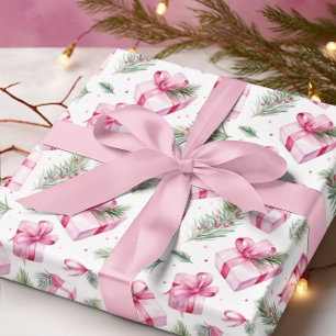 Papier Cadeau Cadeaux et vaches roses Noël et hiver Anniversaire