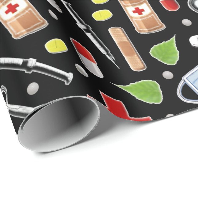 Papier Cadeau Cadeaux médicaux (Coin rond)