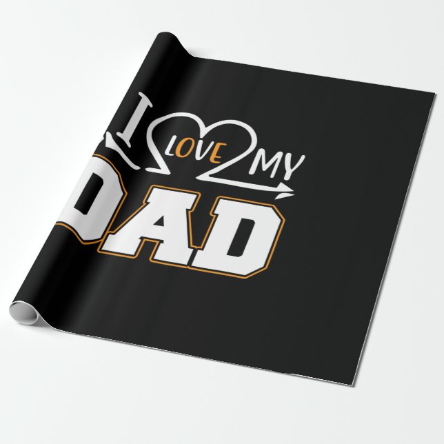 Papier Cadeau Cadeaux papa | J'aime mon père (Déroulé)