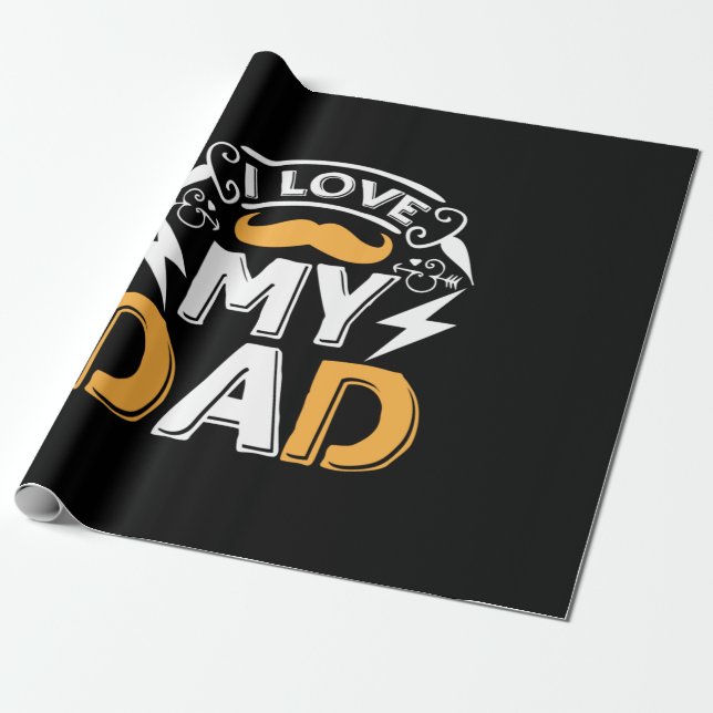 Papier Cadeau Cadeaux papa | J'aime mon père (Déroulé)