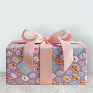 Papier Cadeau Cadre de motif de fromage de fast-food Kawaii