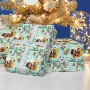 Papier Cadeau Cadre de pin doré