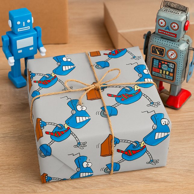 Papier Cadeau Cadre de robot d'entreprise (Créateur téléchargé)