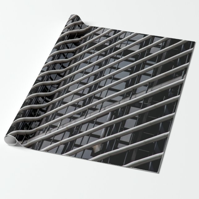 Papier Cadeau Cadre métallique gris (Déroulé)