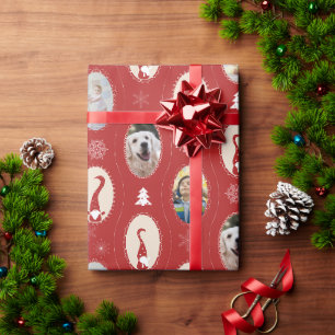 Papier Cadeau Cadres de lutins de Noël et 4 photos personnalisée