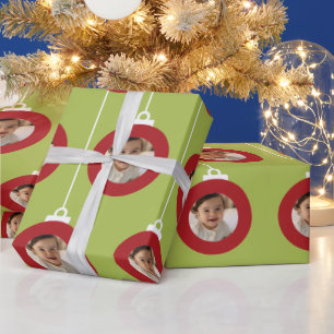 Papier Cadeau Cadres photo Lime Green et Red Christmas