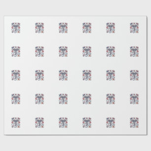 Papier Cadeau Caducée Médical Vintage Nurse Patriotique Vecteur