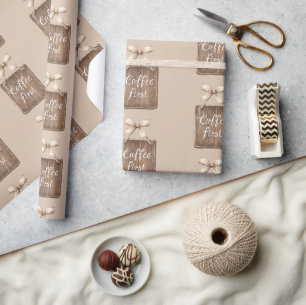 Papier Cadeau Café à la crème de cacao Premier Nœud
