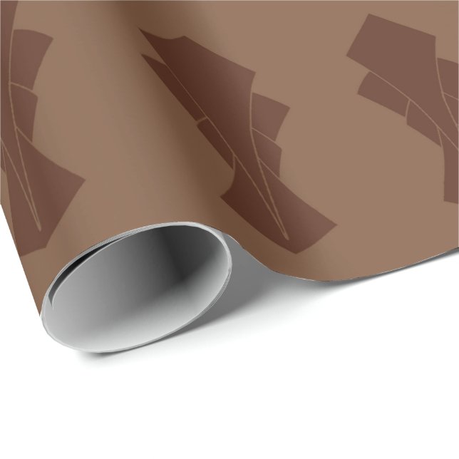 Papier Cadeau Café et Brown Fantail (Coin rond)