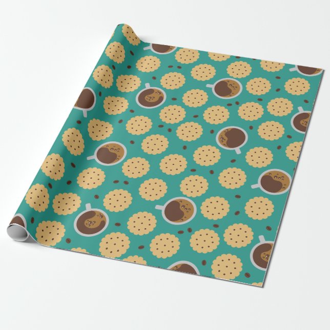 Papier Cadeau Café et cookies (Déroulé)