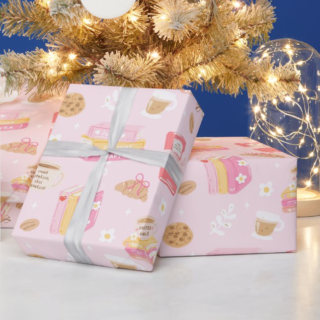 Papier Cadeau Café et Livres (Vacances)