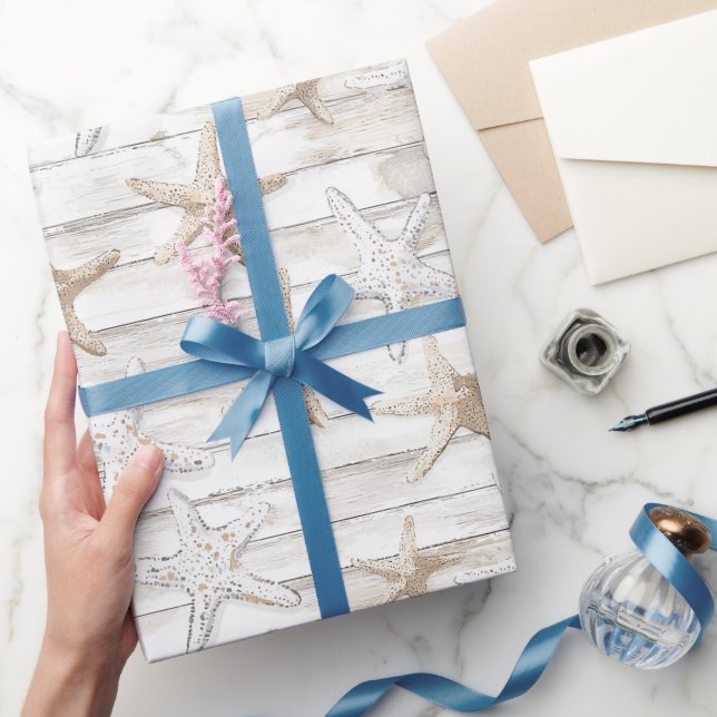 Papier Cadeau Café Ocean View Coast Starfish Shower de Mariée (Cadeaux)