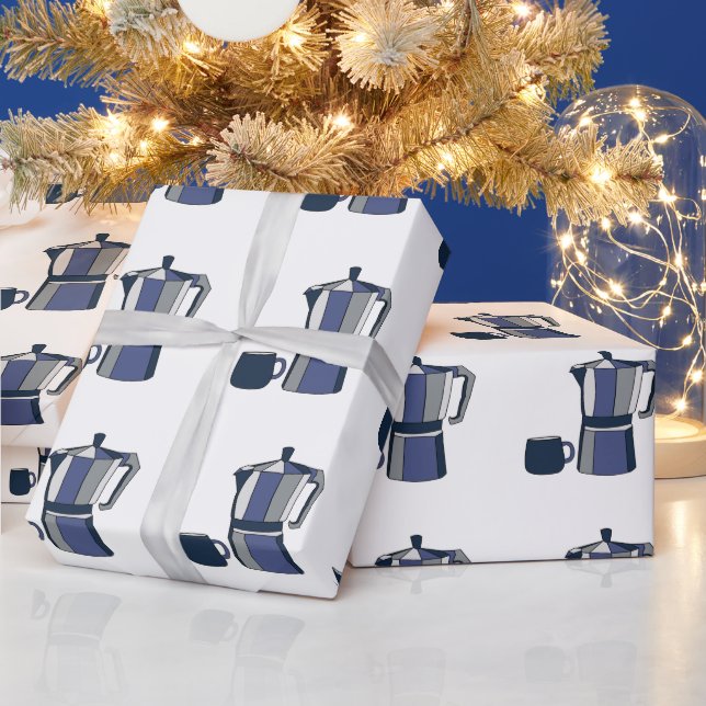 Papier Cadeau Café Pot Café Mug Anniversaire (Vacances)