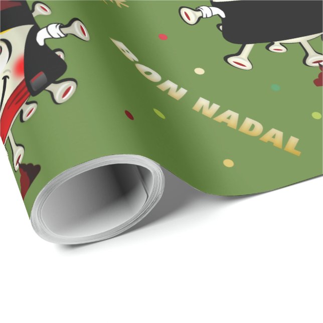 Papier Cadeau Caganer de los Nacimientos catalanes by Simonsitos (Coin rond)