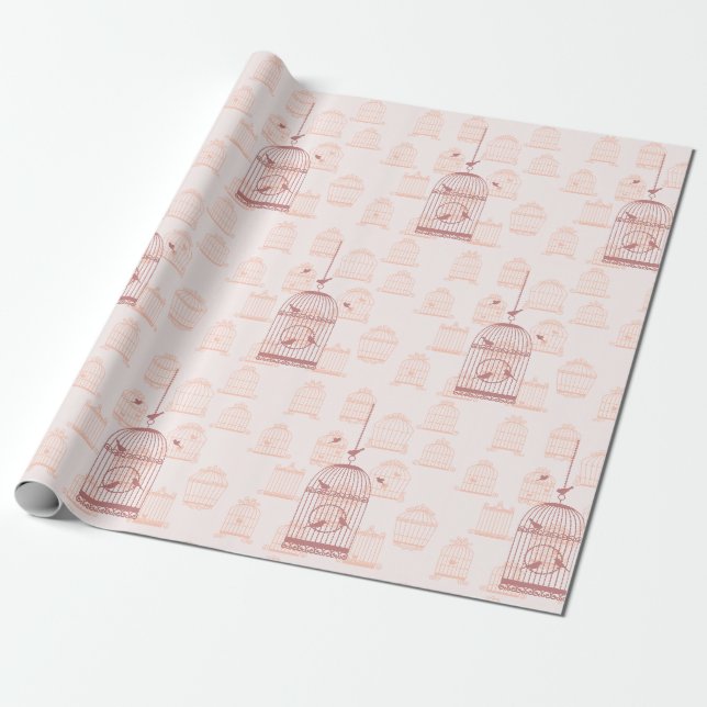 Papier Cadeau Cages d'oiseaux (Déroulé)