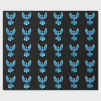 Papier Cadeau Cahier Blue Phoenix Rising - Journal d'art fantast