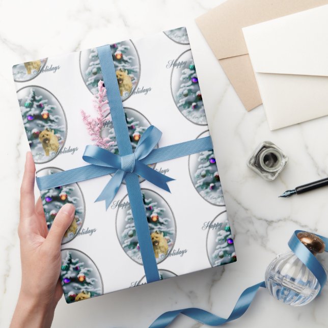 Papier Cadeau Cairn Terrier Christmas (Cadeaux)