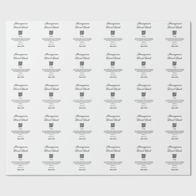 Papier Cadeau Caisse de lune de miel scannez le code QR ajouter  (Plat)
