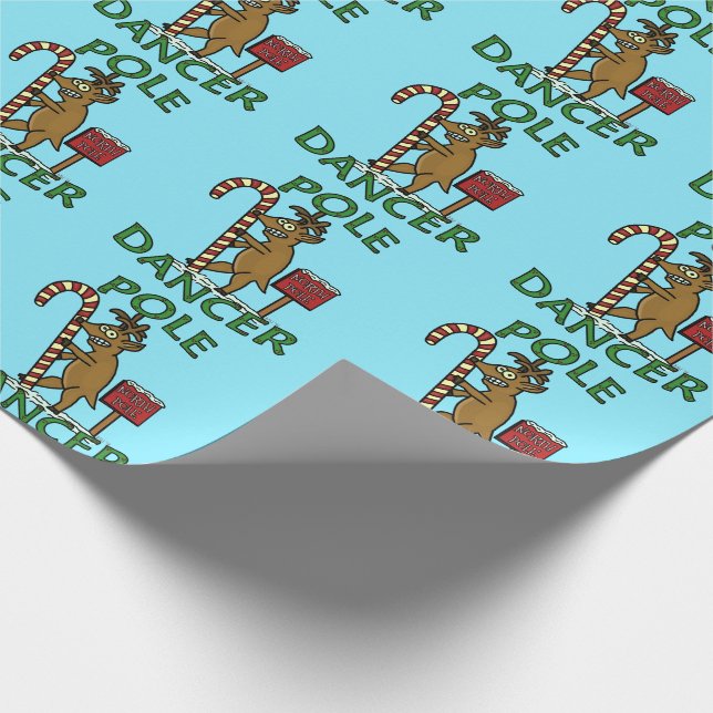 Papier Cadeau Calembour drôle de renne de Noël de danseur (Coin)