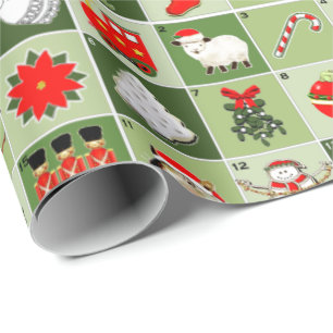 Papier Cadeau Calendrier créatif de l'Avent de Noël