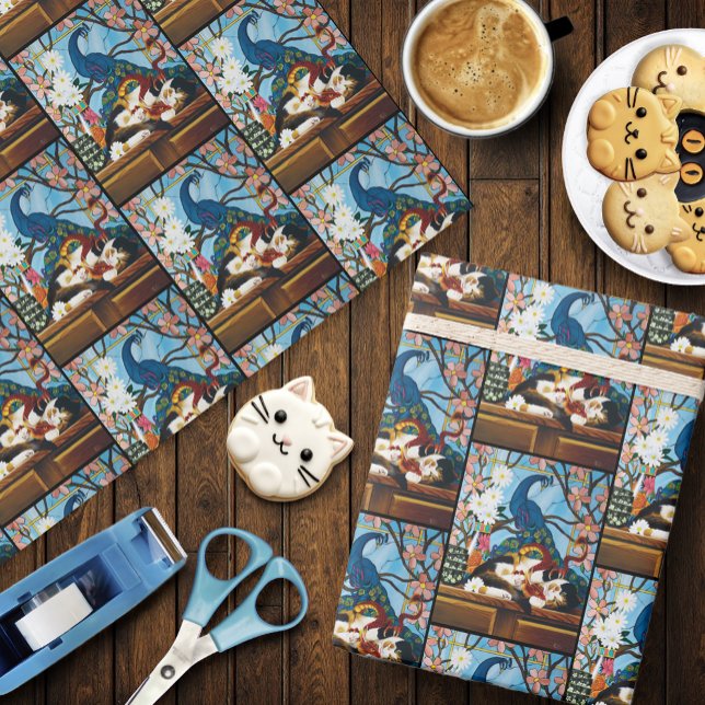 Papier Cadeau Calico Cat Dragon Rouge (Créateur téléchargé)