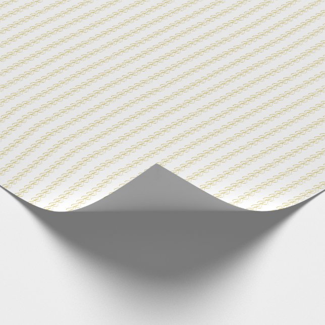 Papier Cadeau Calligraphie couleur or monogramme moderne minimal (Coin)