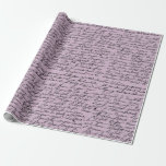 Papier Cadeau Calligraphie parisienne Vintage violet et noire<br><div class="desc">Chic dusky violet et noir paris vintage typographie papier d'emballage.</div>