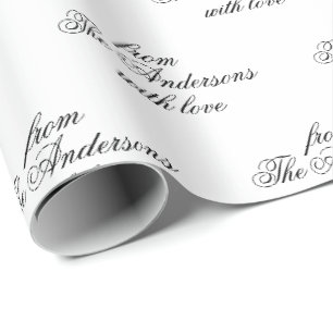 Papier Cadeau Calligraphie Simple Moderne Élégante Personnalisée