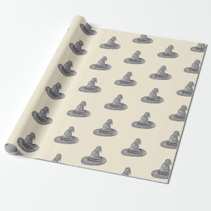 Papier Cadeau Calque de chapeau de sorcière motif Halloween