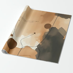 Papier Cadeau Calques Abstraits de Terre neutres