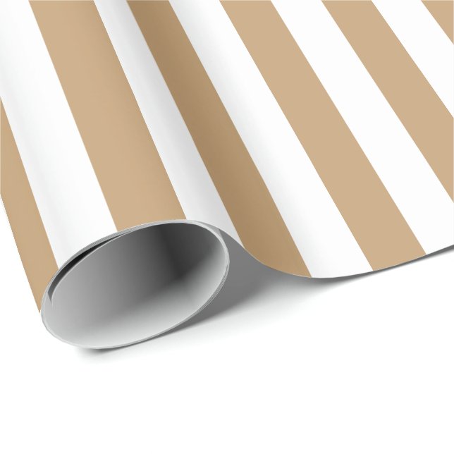 Papier Cadeau Camel Brown/Blancs (Coin rond)