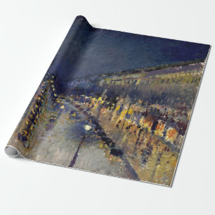 Papier Cadeau Camille Pissarro - Boulevard Montmartre en nuit