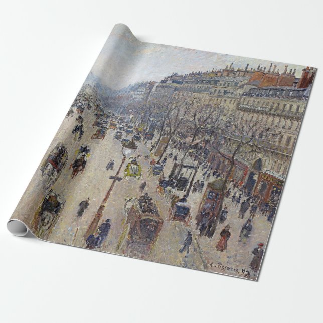 Papier Cadeau Camille Pissarro - Boulevard Montmartre, matin (Déroulé)