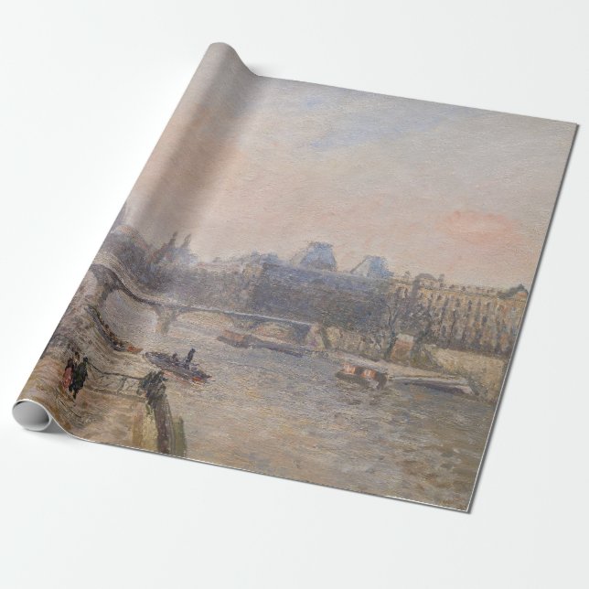 Papier Cadeau Camille Pissarro - La Seine et le Louvre (Déroulé)
