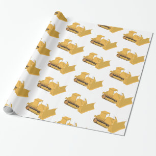 Papier Cadeau Camion de construction Bulldozer