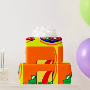 Papier Cadeau Camion de livraison coloré et vibrant