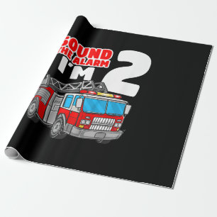 Papier Cadeau Camion d'incendie 2 ans pompier 2e anniversaire