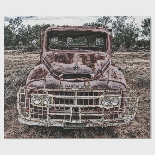 Papier Cadeau Camion vintage Austin (Plat)