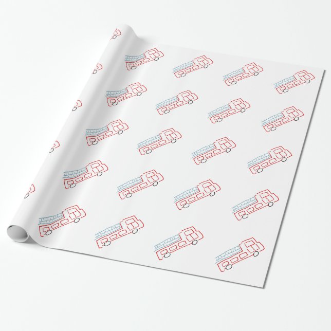 Papier Cadeau Camions de pompiers (Déroulé)