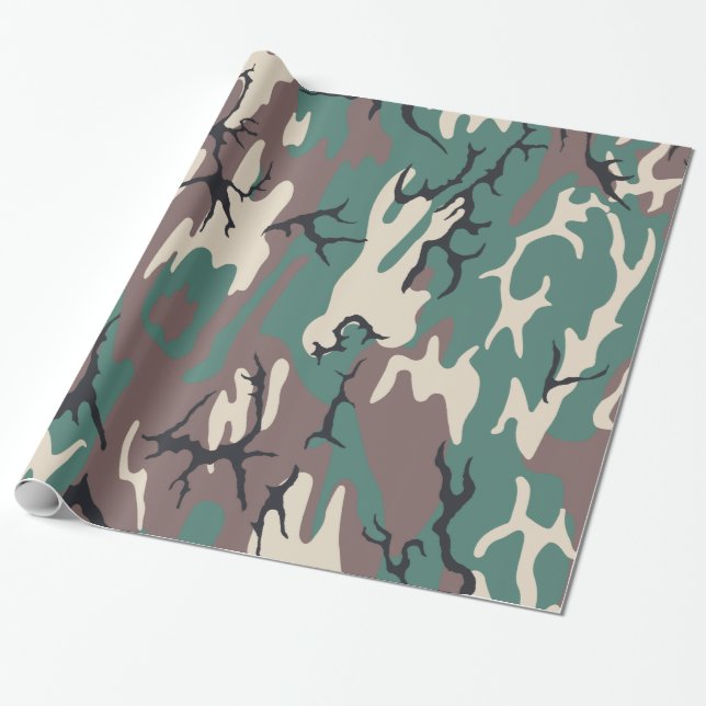 Papier Cadeau Camo de Woodland (Déroulé)