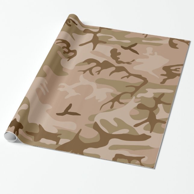 Papier Cadeau Camo du désert - Camouflage Brown (Déroulé)