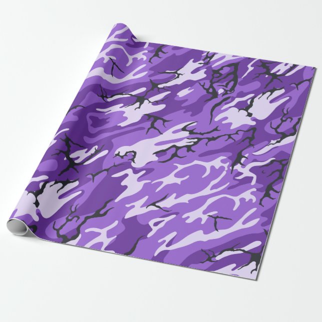 Papier Cadeau Camo mauve (Déroulé)
