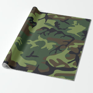 Papier Cadeau Camo Militaire Forêt Verte