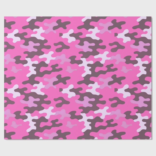 Papier Cadeau Camo Rose (Plat)